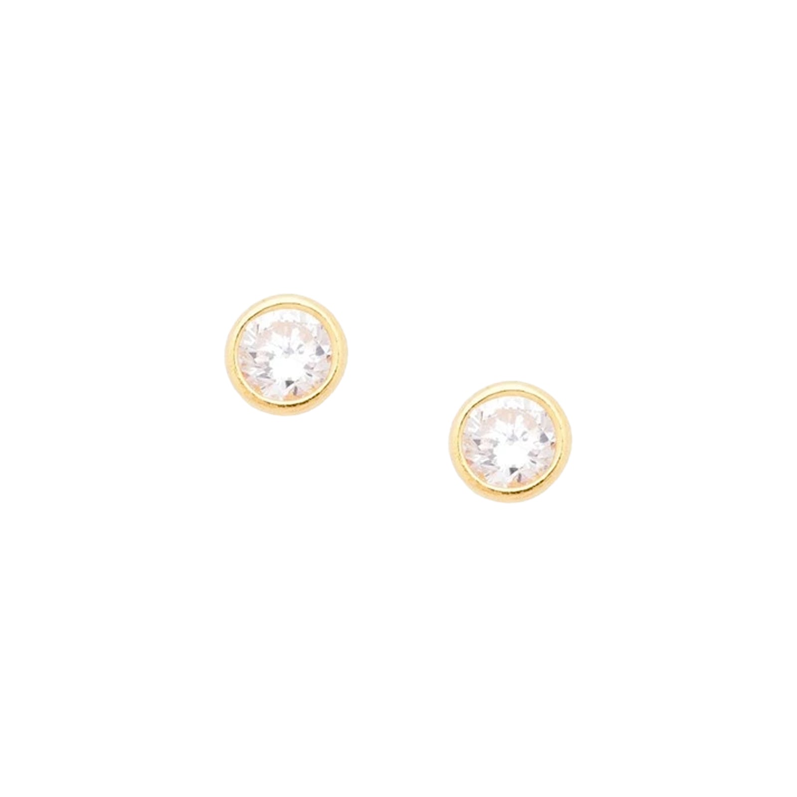 Gold Cubic Zirconia Stud Earrings