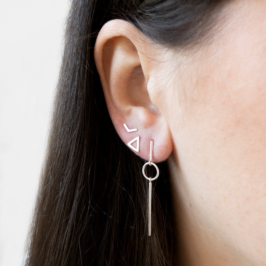 Silver Chevron Studs