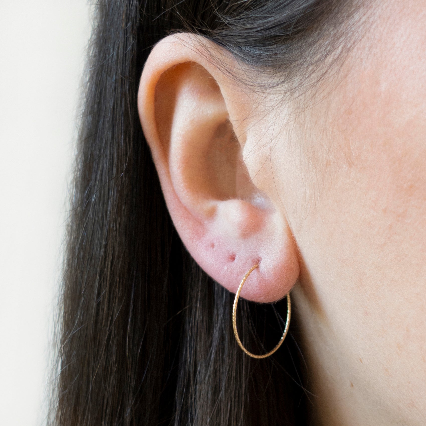 Gold Textured Hoop Earrings