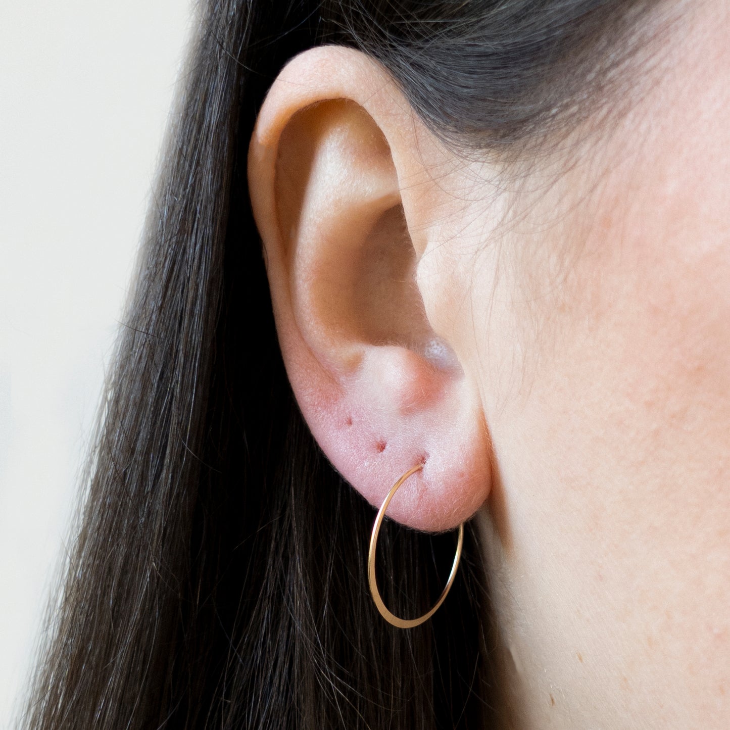 Minimal Gold Flat Hoop Earrings