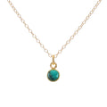 Gold Emerald May Birthstone Necklace