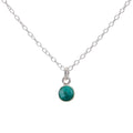 Silver Emerald May Birthstone Necklace