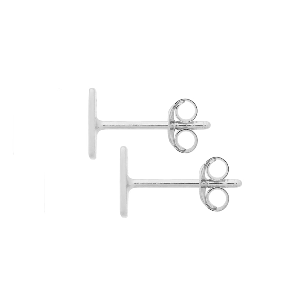 Silver Flower Embossed Ear Studs