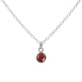 Silver Garnet January Birthstone Necklace