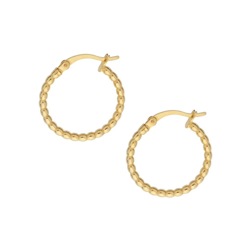 Gold Beaded Hoop Earrings