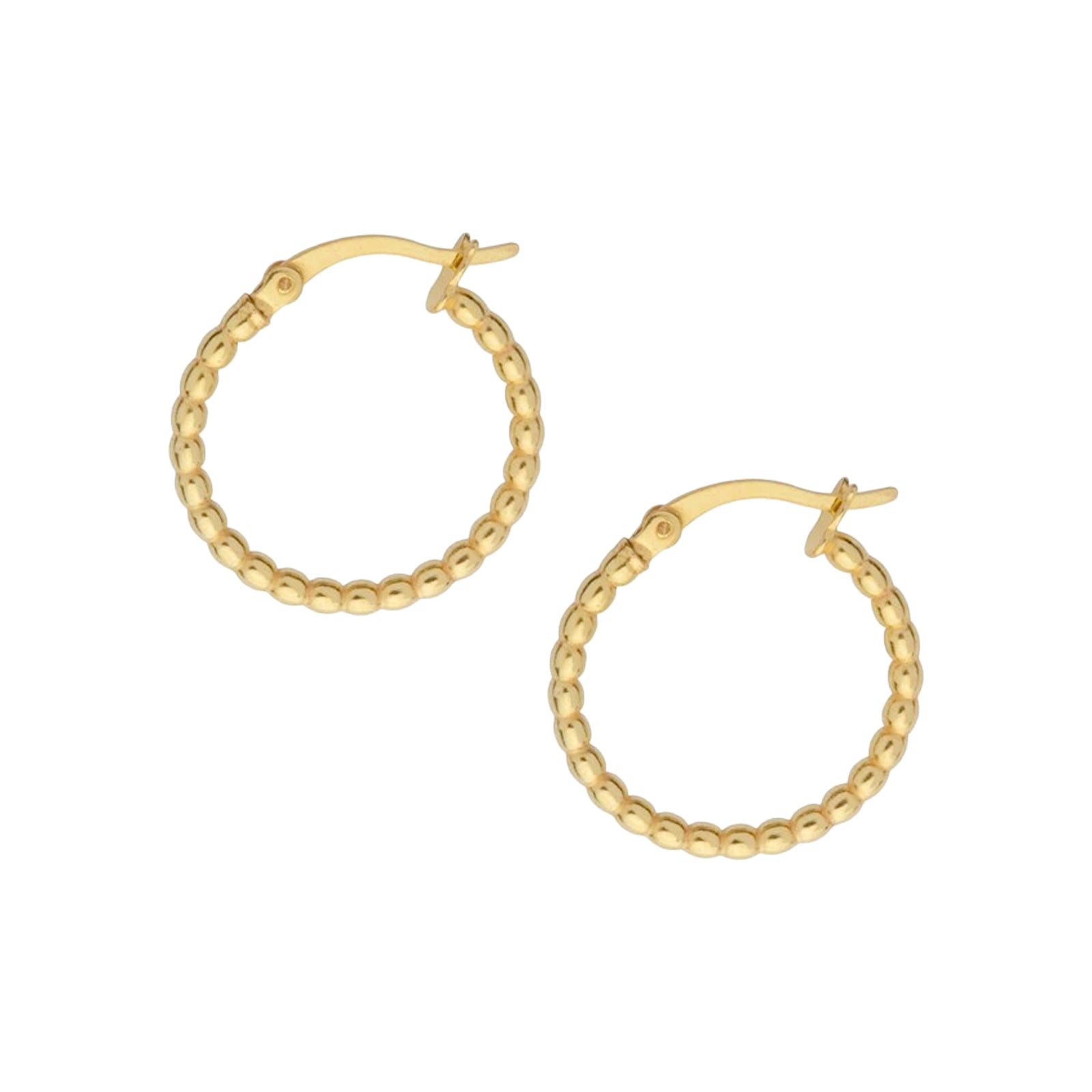 Gold Beaded Hoop Earrings