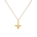 Gold Cubic Zirconia Bee Necklace