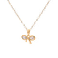 Gold Cubic Zirconia Bow Necklace