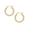 Gold Diamond-Cut Hinged Hoops