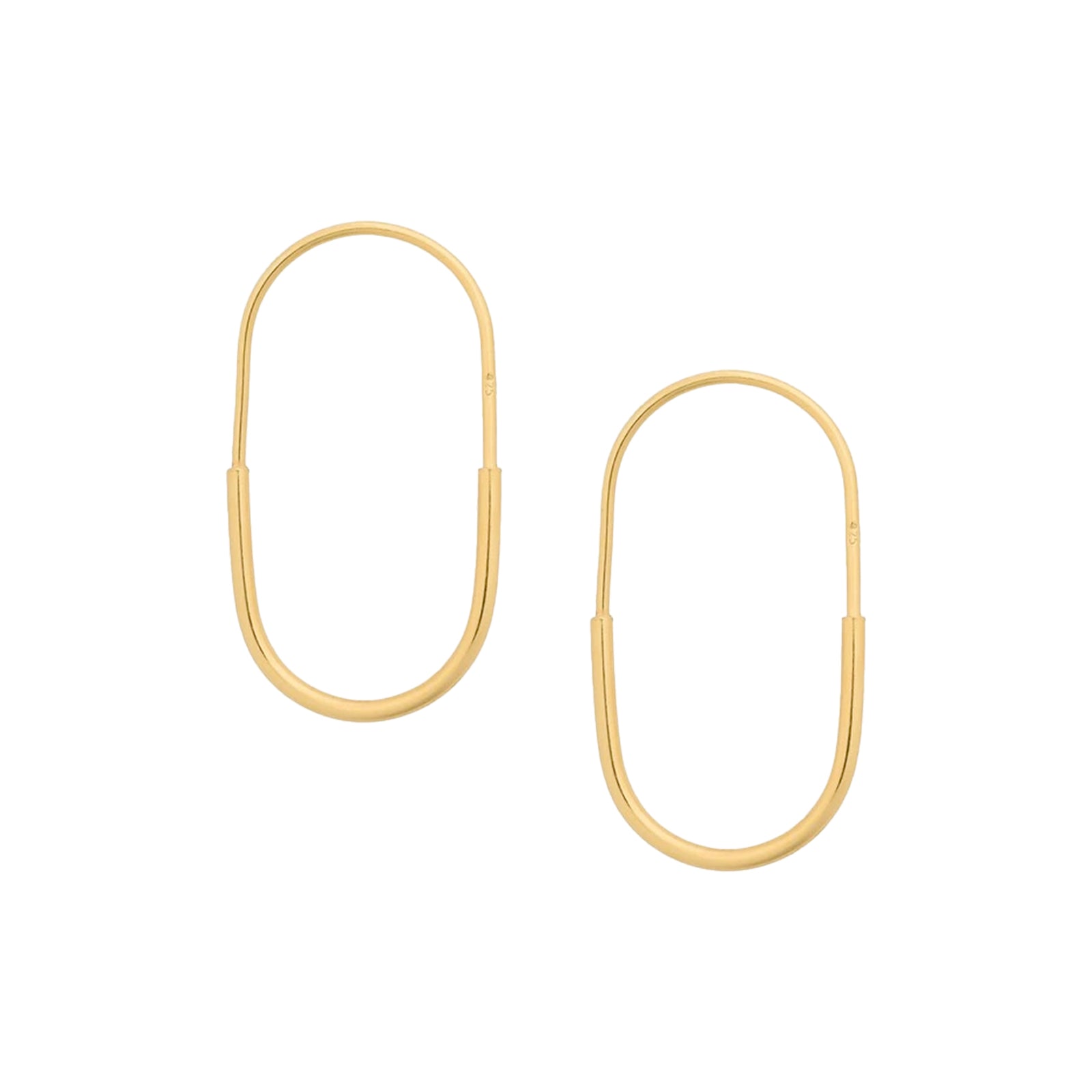 Gold Elongated Hoops