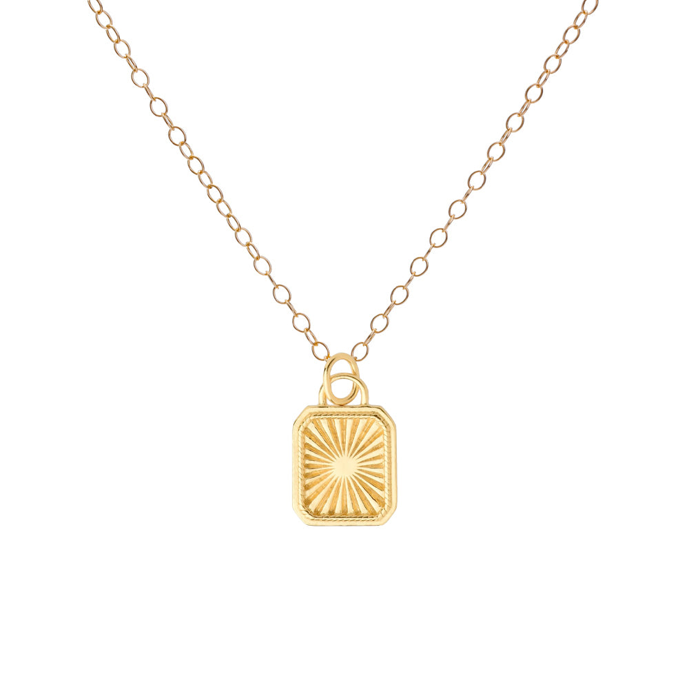 Gold Sun Medallion Necklace