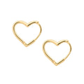 Gold Hinged Heart Hoops