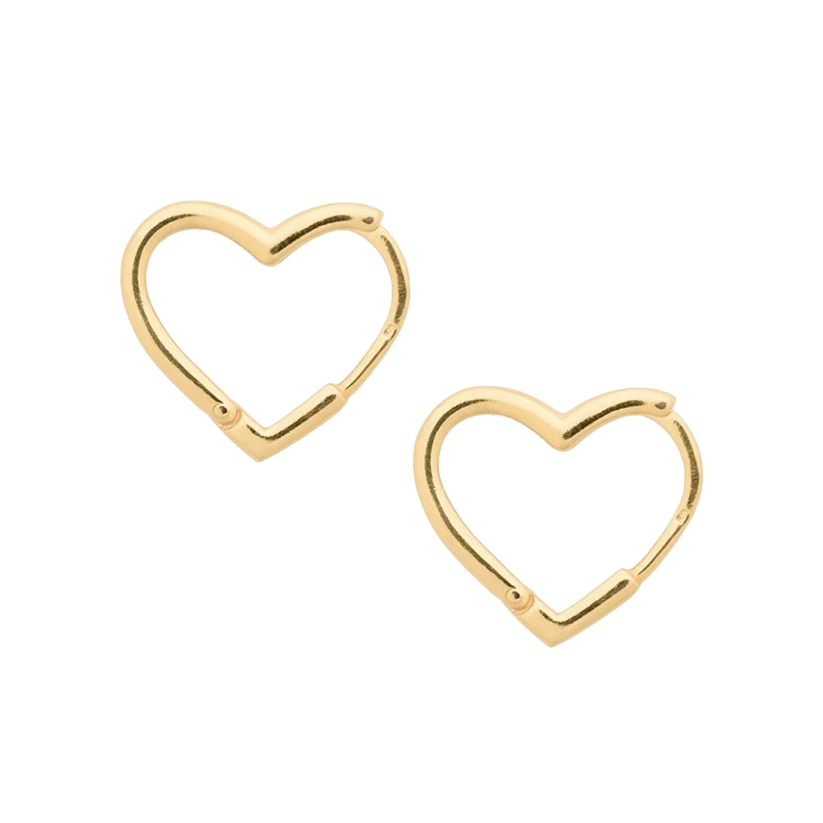 Gold Hinged Heart Hoops