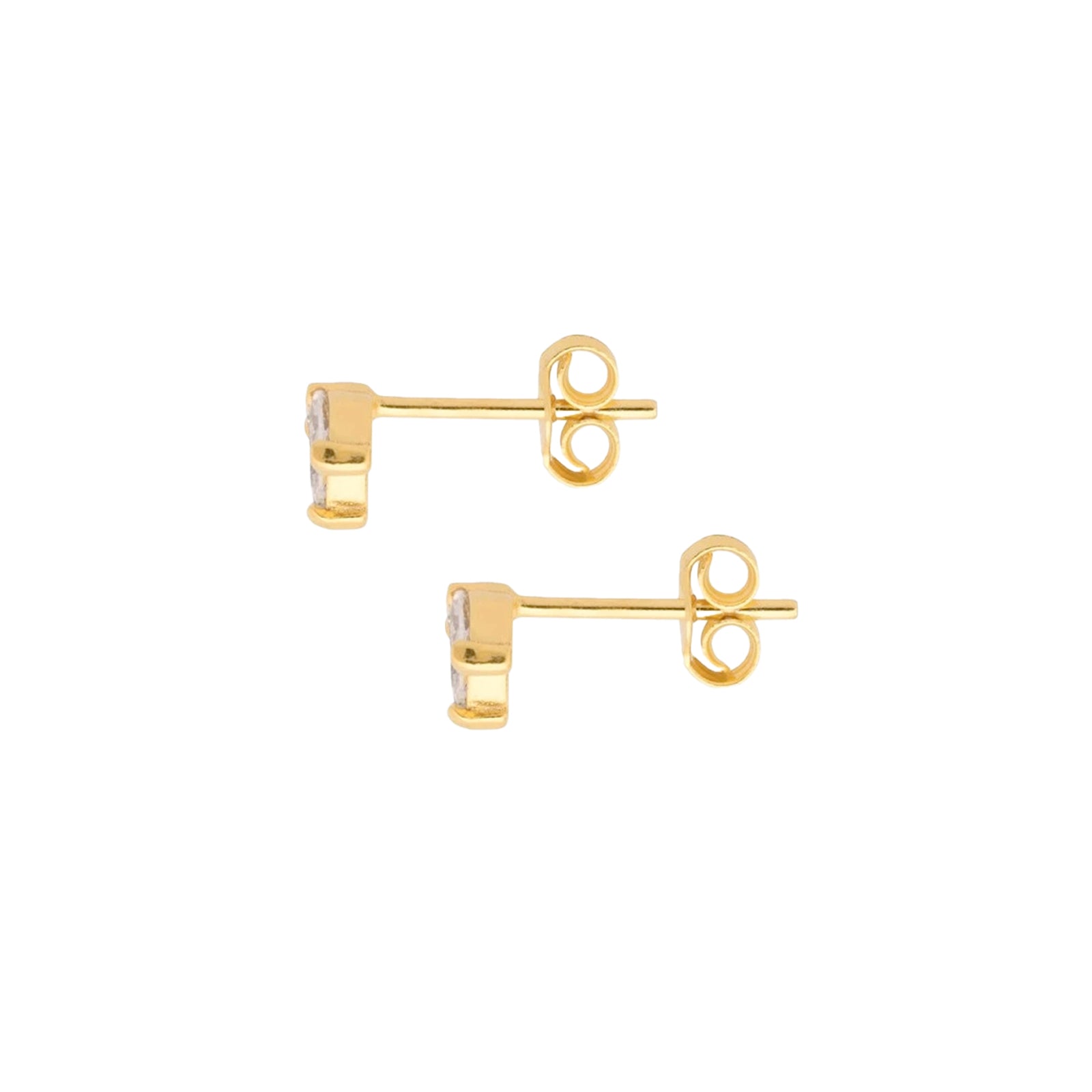 Gold Cubic Zirconia Leaf Stud Earrings