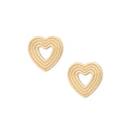 Gold Ripple Heart Earrings