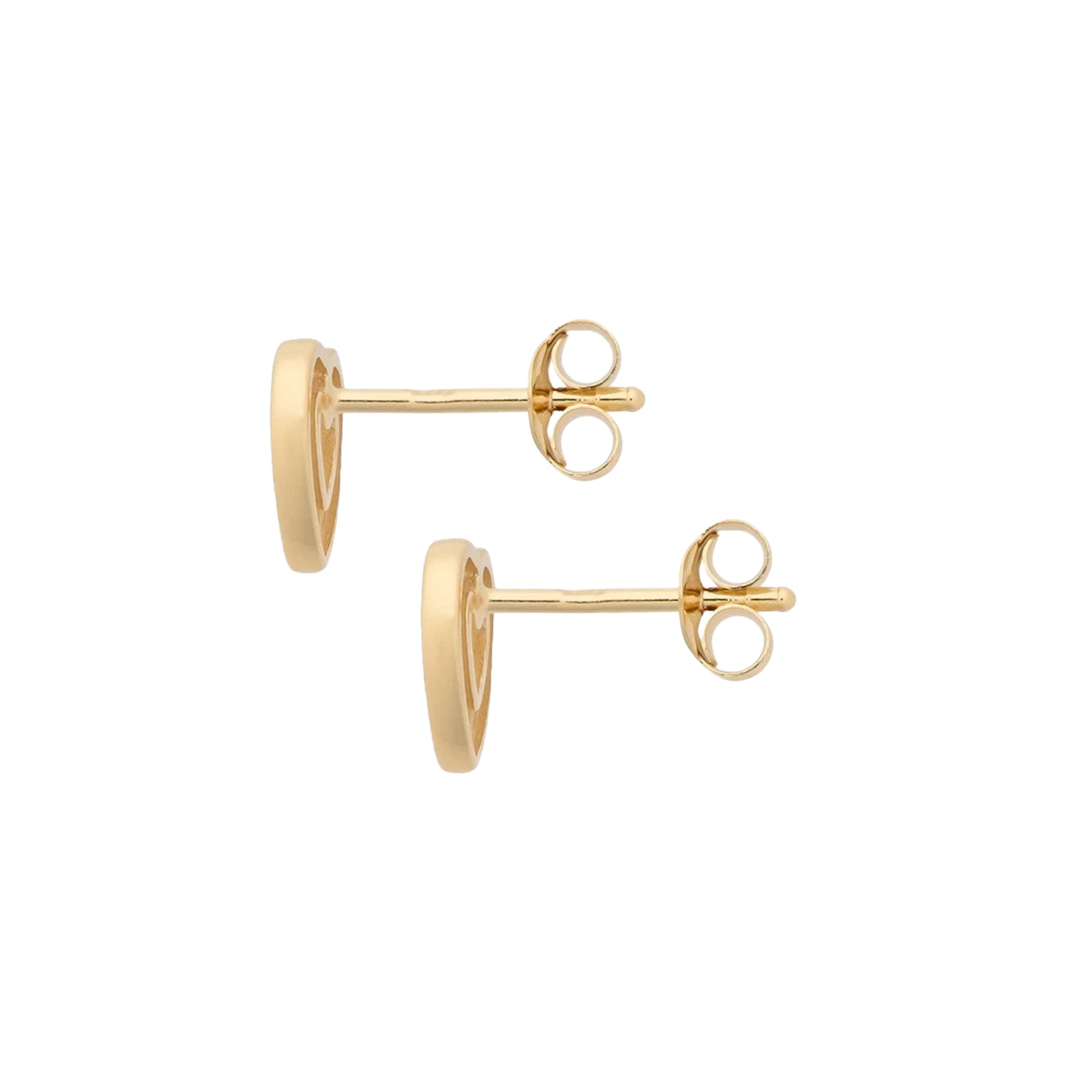 Gold Ripple Heart Earrings