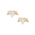 Gold Winged Heart Earrings