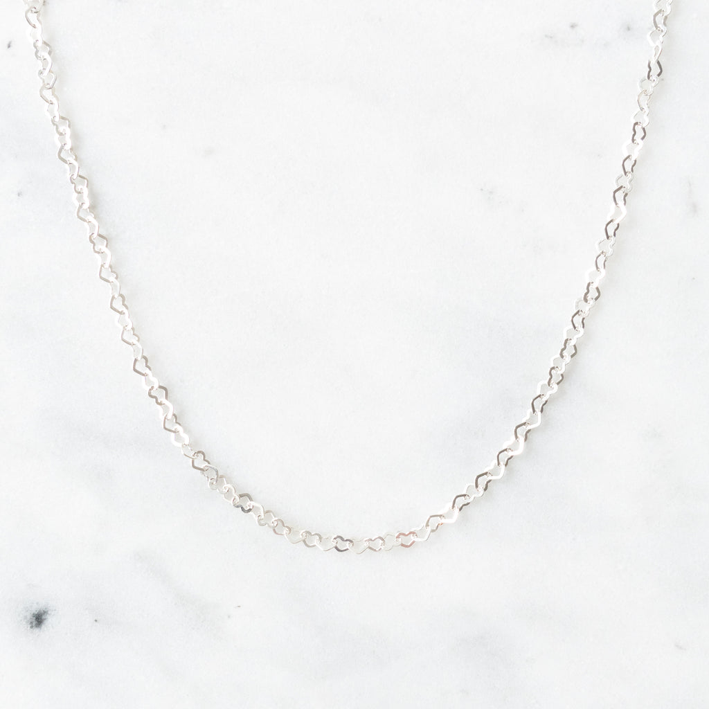 Silver Heart Chain Necklace