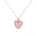 Gold Enamel Heart Necklace