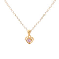 Gold Pink Heart Necklace