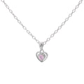 Silver Pink Heart Necklace