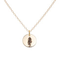 Gold Larkspur July Birth Flower Necklace