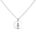 Silver Larkspur July Birth Flower Necklace