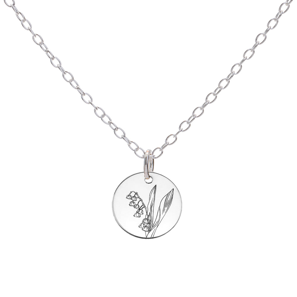 Silver Lily May Birth Flower Necklace