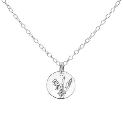 Silver Lily May Birth Flower Necklace