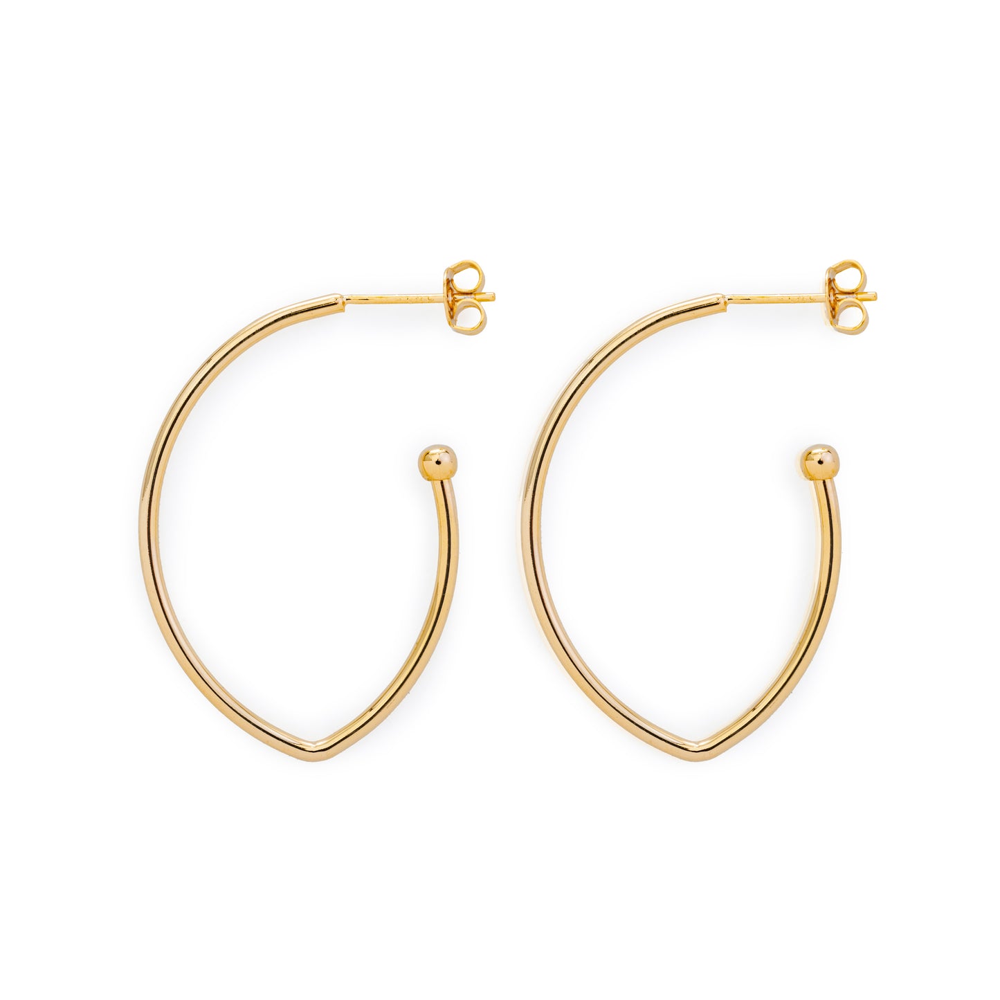 Gold Oval Arc Earrings