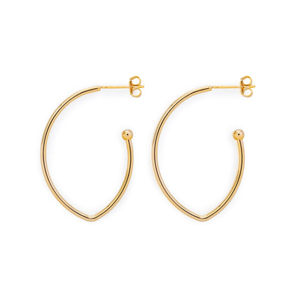 Gold Oval Arc Earrings