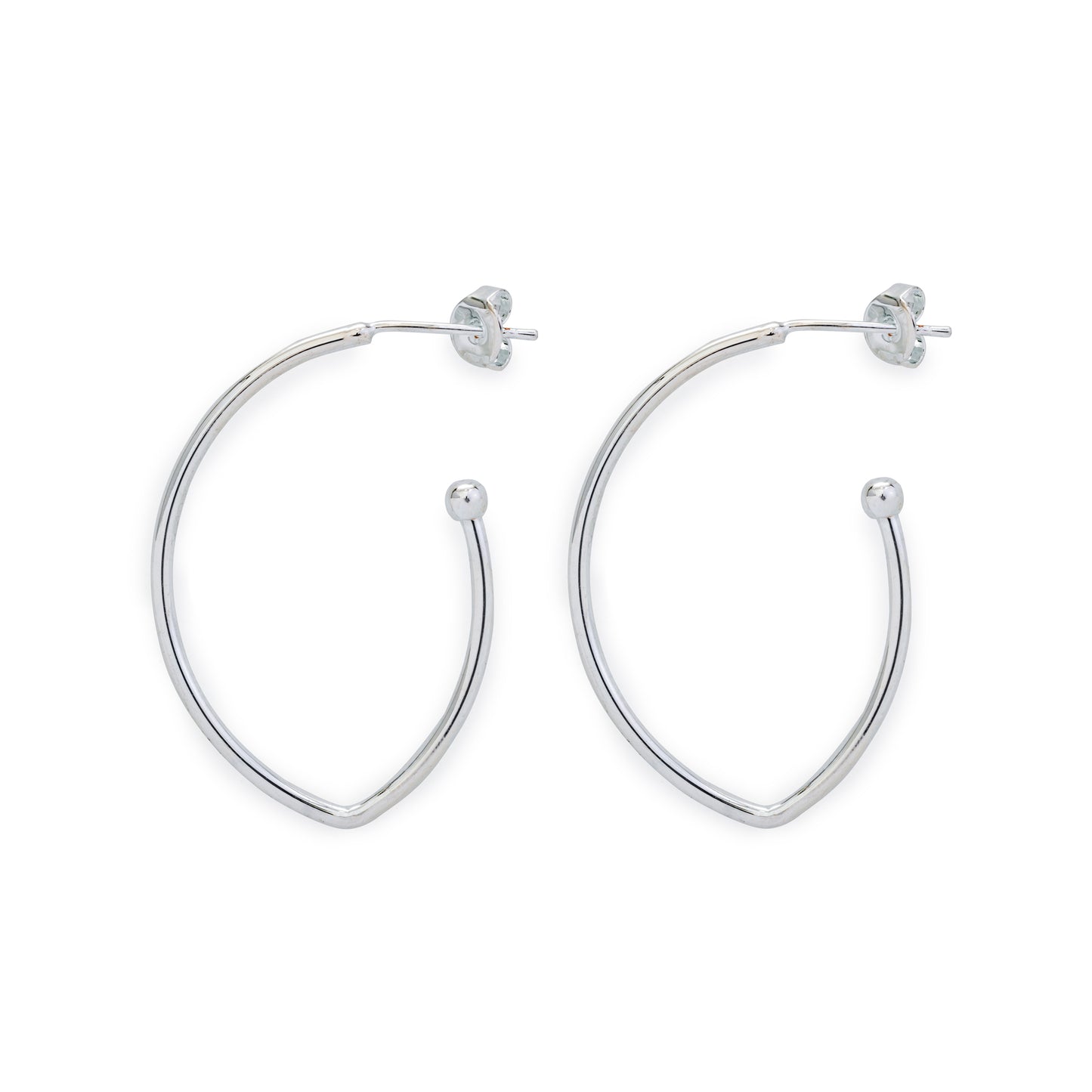 Silver Oval Arc Earrings