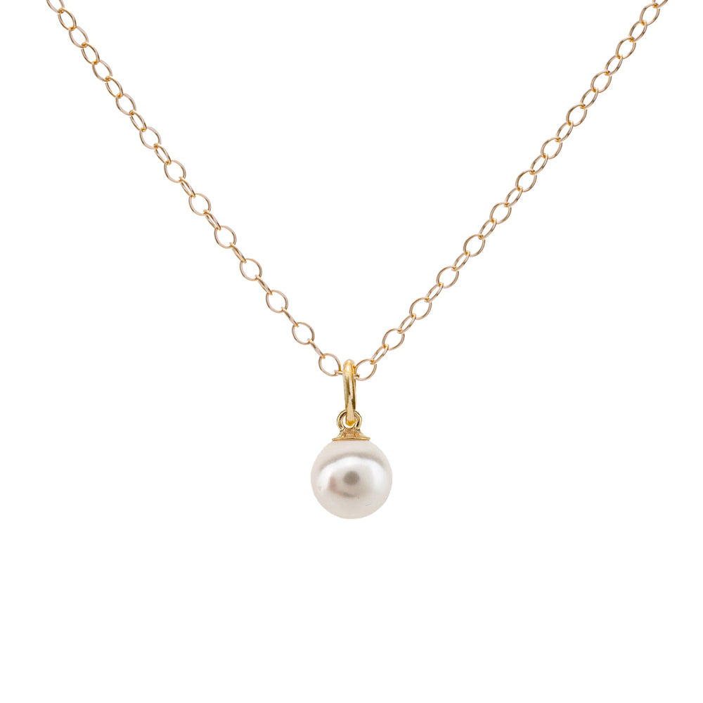 Gold Simulated Pearl Necklace