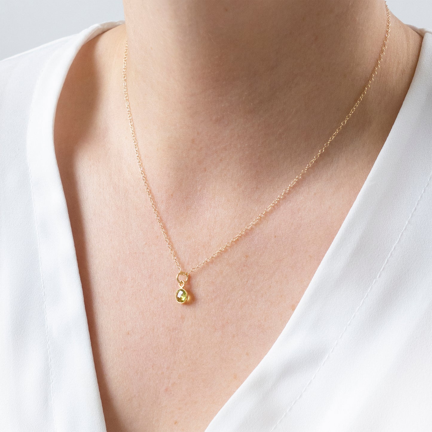 Gold Peridot Necklace