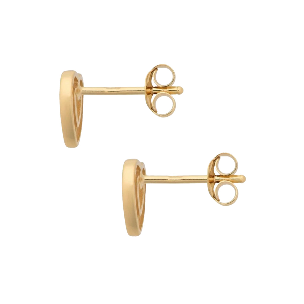 Gold Ripple Heart Earrings