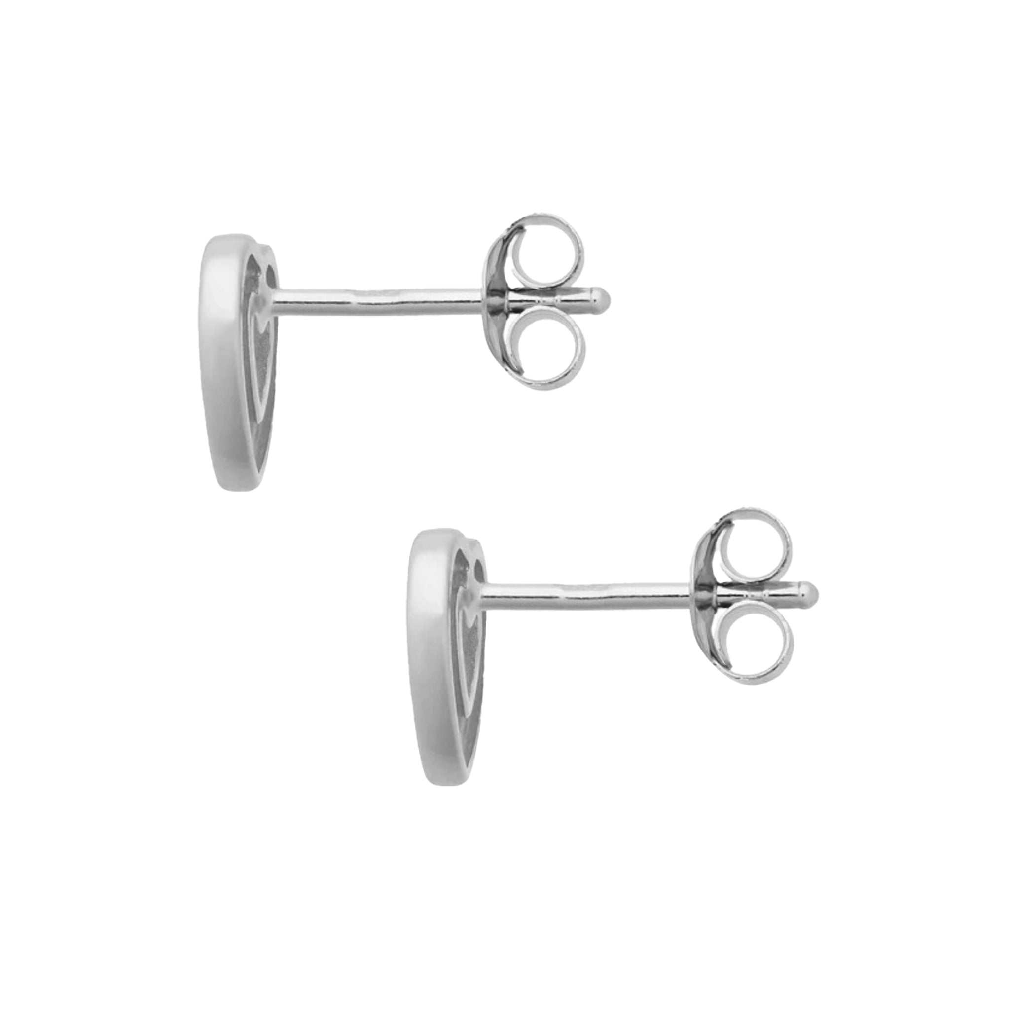 Silver Ripple Heart Earrings