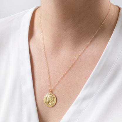 Gold Roman Coin Medallion Necklace