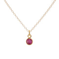 Gold Ruby July Birthstone Necklace