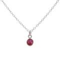 Silver Ruby July Birthstone Necklace