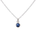Silver Sapphire September Birthstone Necklace