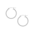 Silver Beaded Hoop Earrings