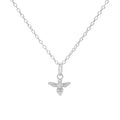 Silver Cubic Zirconia Bee Necklace
