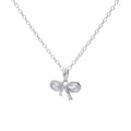 Silver Cubic Zirconia Bow Necklace