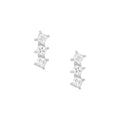 Sterling Silver Triple Cubic Zirconia Bar Studs