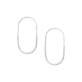Silver Elongated Hoops