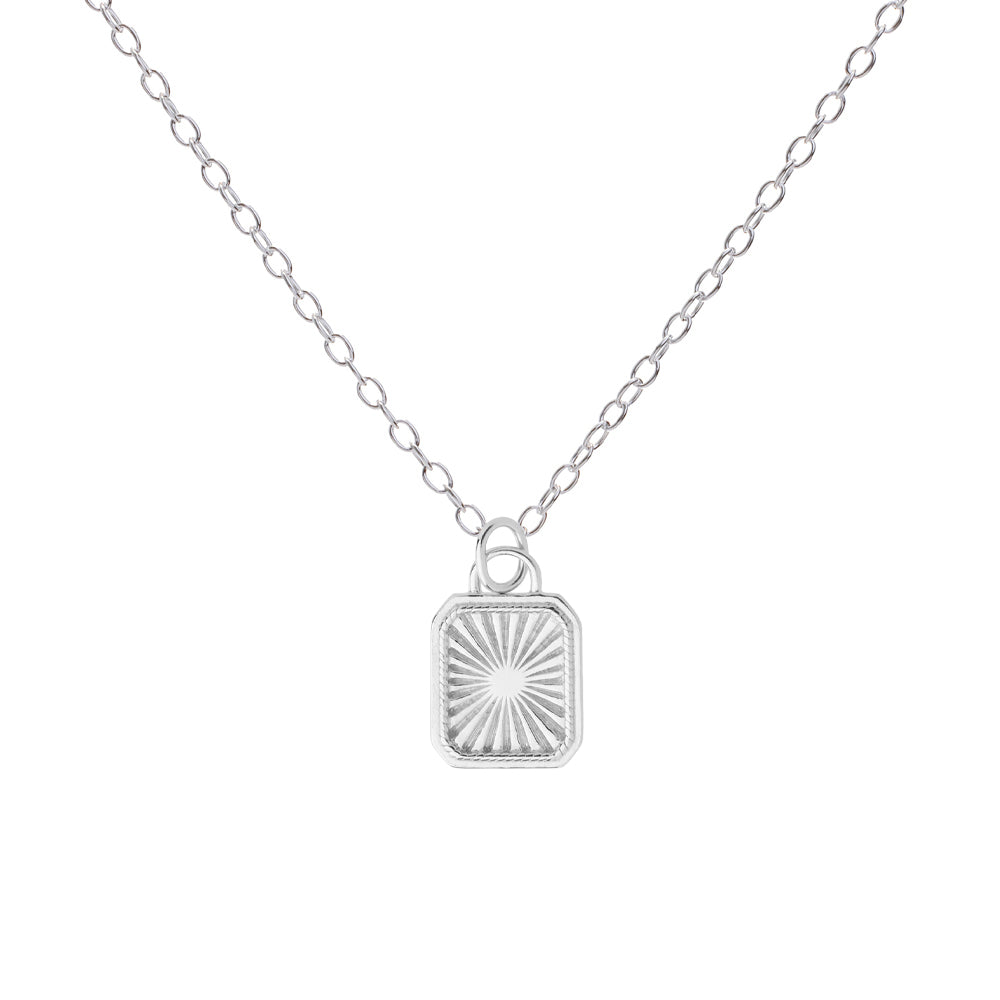 Silver Sun Medallion Necklace