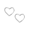 Silver Hinged Heart Hoops