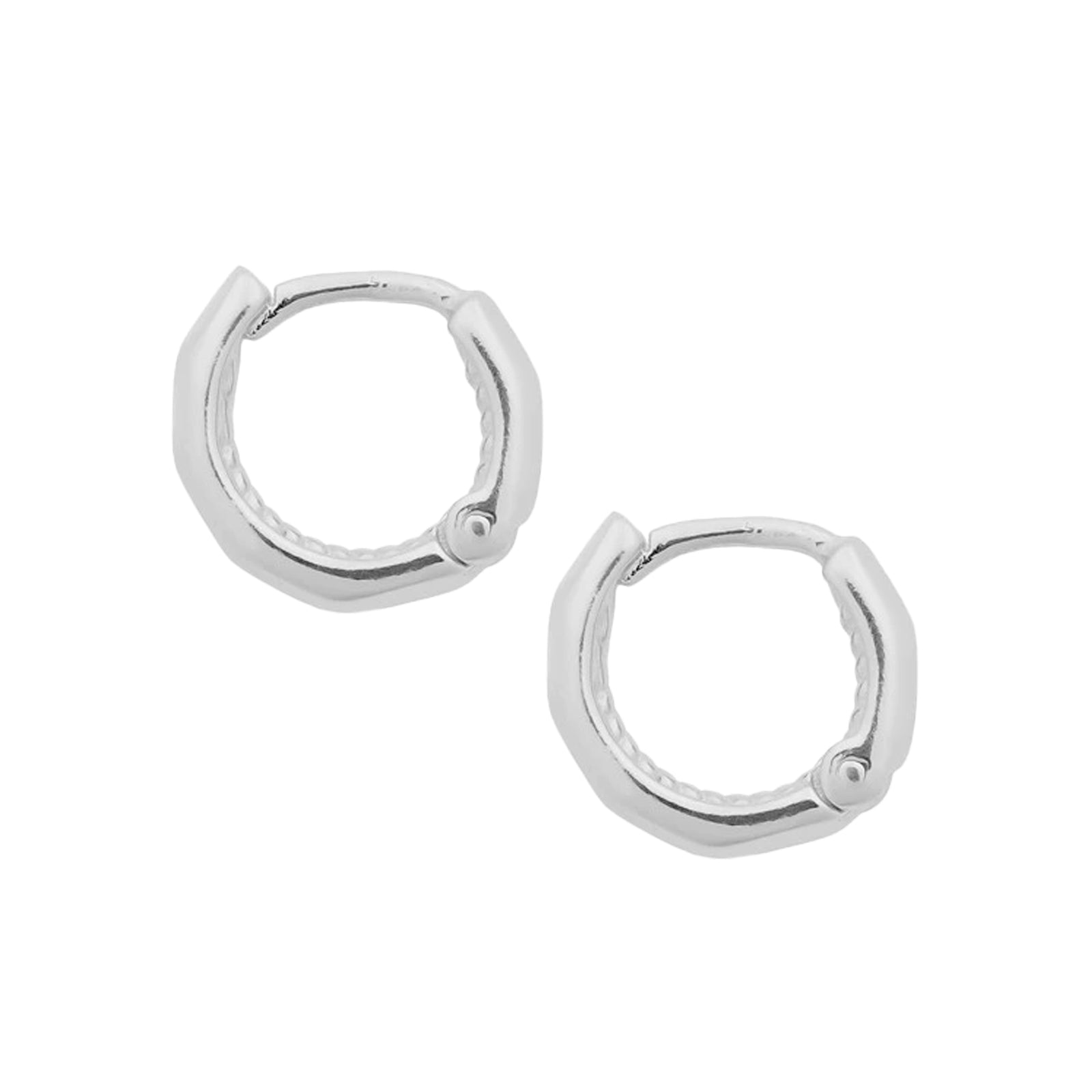 Silver Organic Huggie Hoops