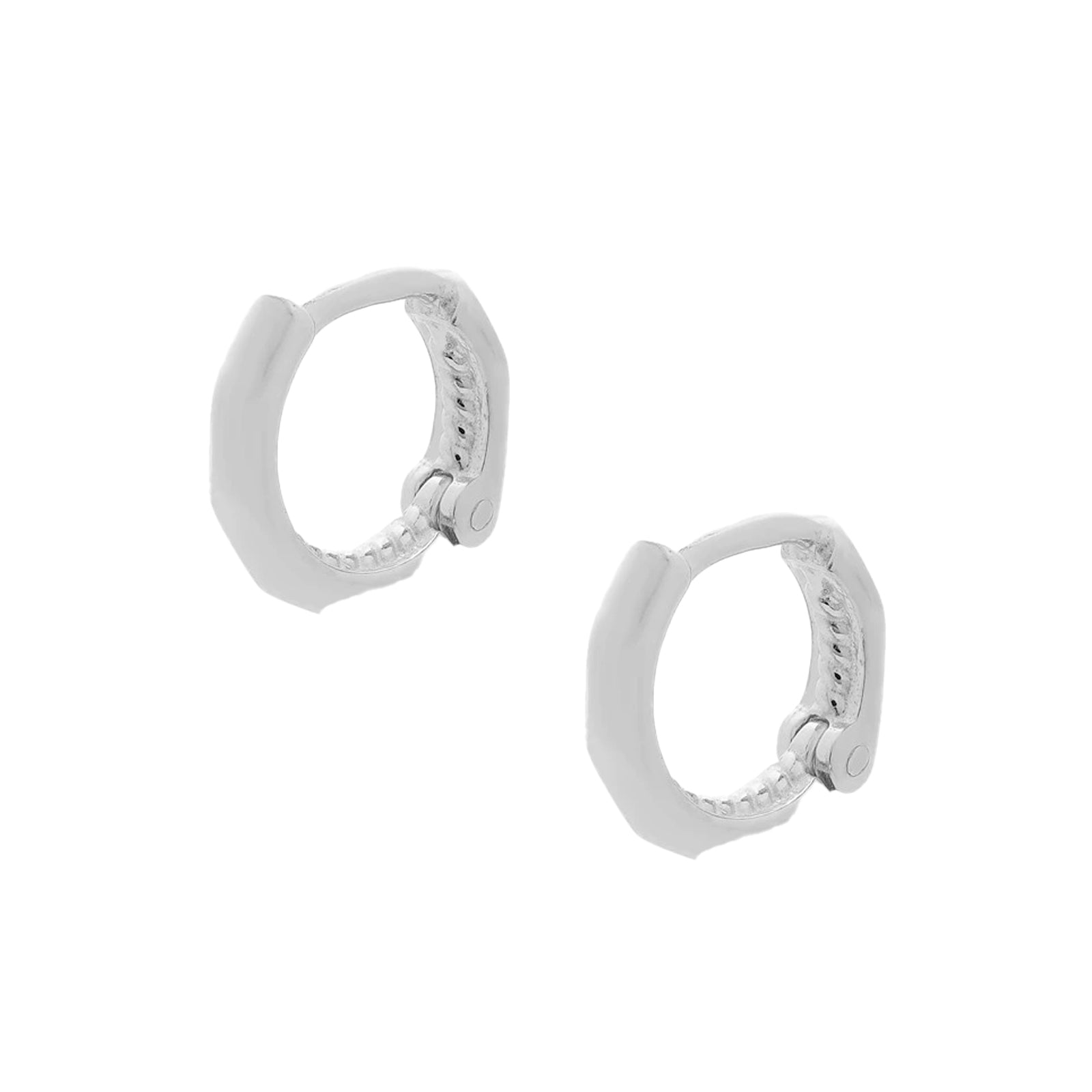 Silver Organic Huggie Hoops