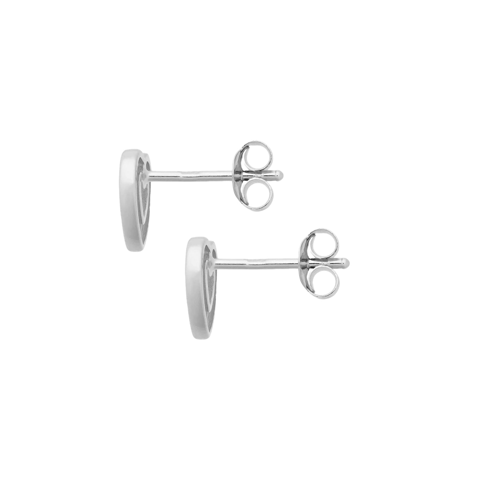 Silver Ripple Heart Earrings